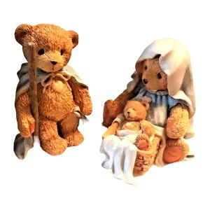 1992 Cherished Teddies Nativity Set Josh Maria and Baby in Original Box
